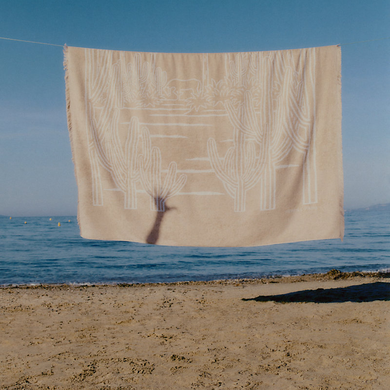 Yachting Tatoo Le Bel Oasis beach towel, large model - Beige